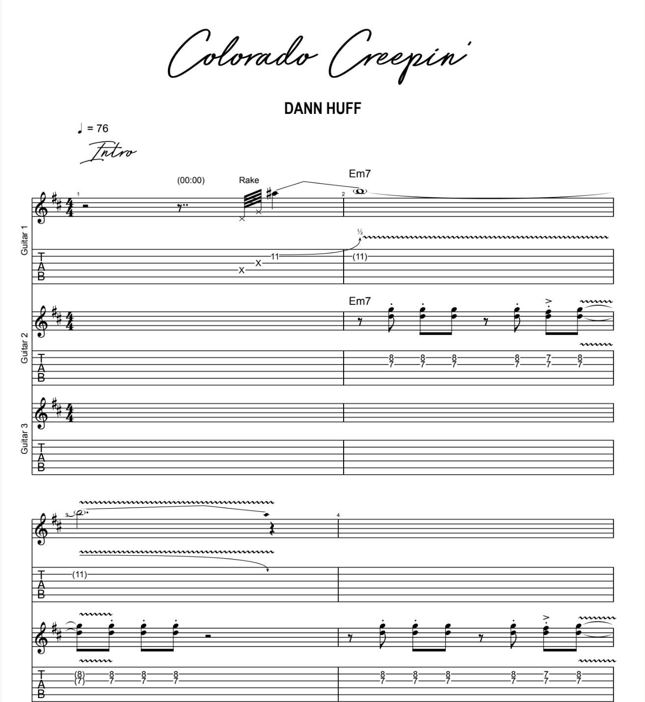 Dann Huff - "Colorado Creepin" (Guitar TABs and Backing Tracks)