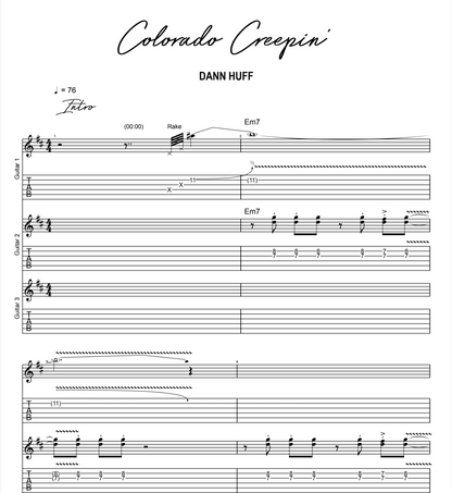 Dann Huff - "Colorado Creepin" (Guitar TABs and Backing Tracks)